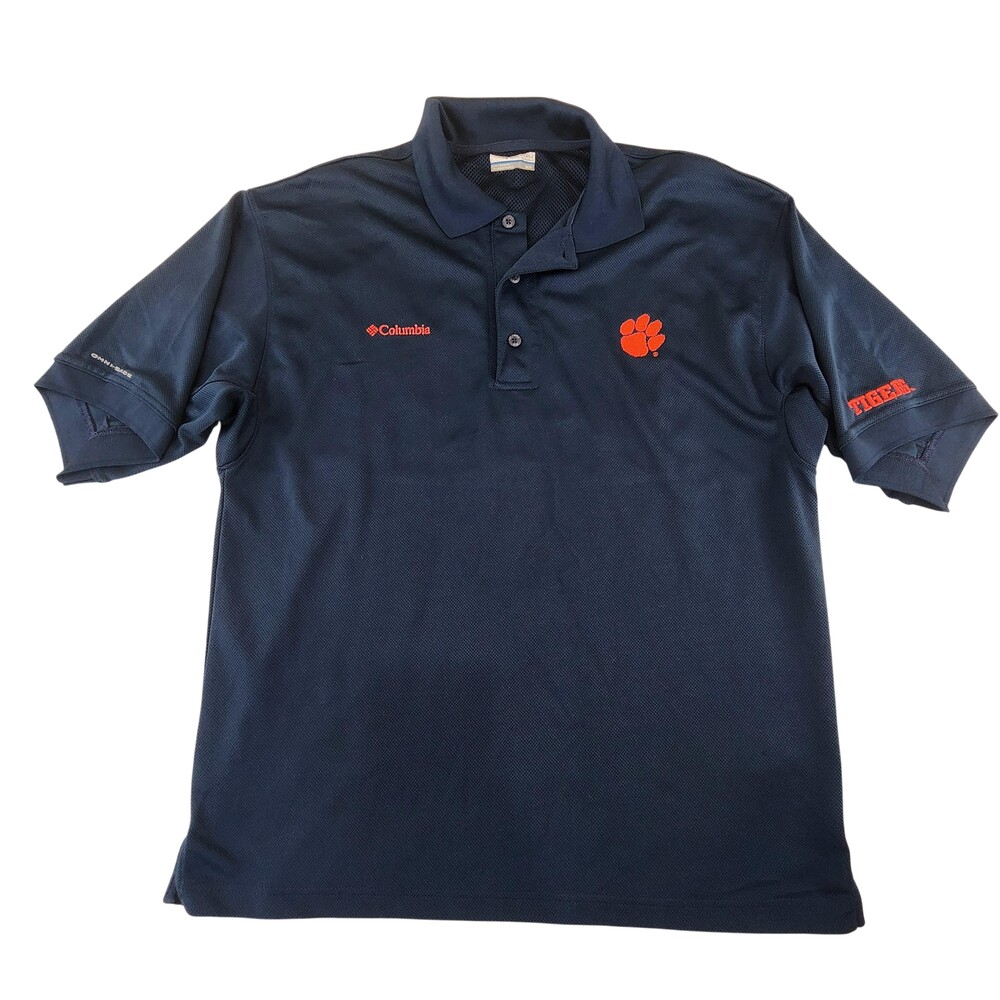 Clemson Tigers Shirt Mens Medium Blue NCAA Football Columbia PFG Omni-Shade